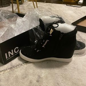 Brand new INC wedge sneaker. Black gemstone